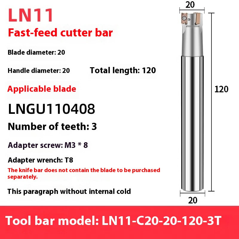2068-M4 right-angle fast feed milling cutter shank LN11 square shoulder internal coolant cutter shank LNPU110408 milling inserts Shandong Denso Pricision Tools Co.,Ltd.